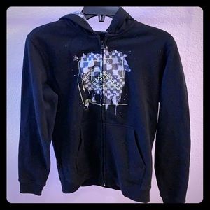 NWOT Quicksilver Black Zip Hoodie SZ Medium
